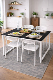 Flinder Flinder 5'li Mutfak Masa Takımı, 4 Sandalye ve 1 Masa, Yemek Odası, Bahçe Takımı, 4 Kişilik, Metal Ayaklı