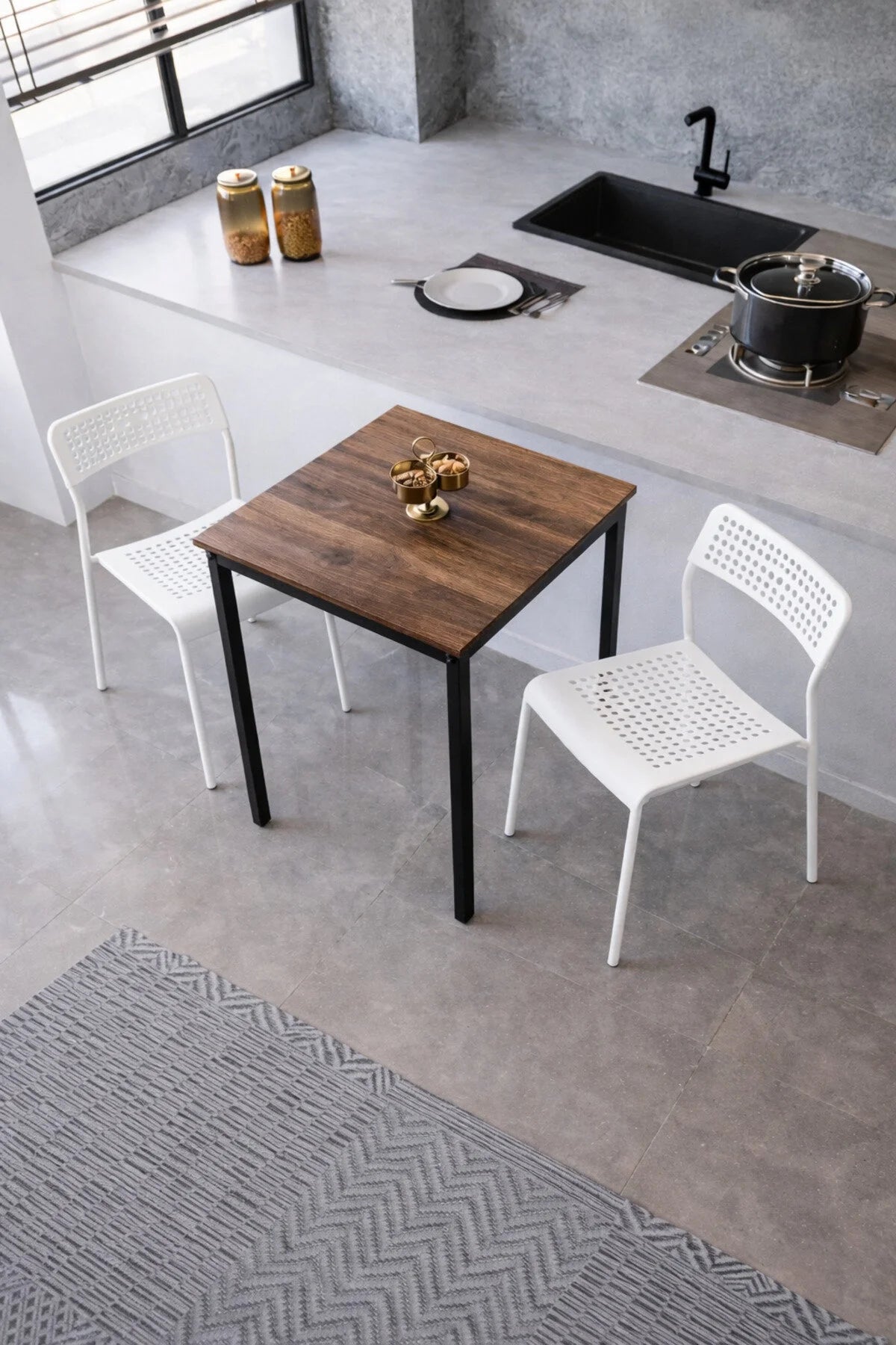 Flinder Flinder 2li Mutfak Seti Mutfak Masa ve Sandalye Seti Balkon Masası Cafe Seti
