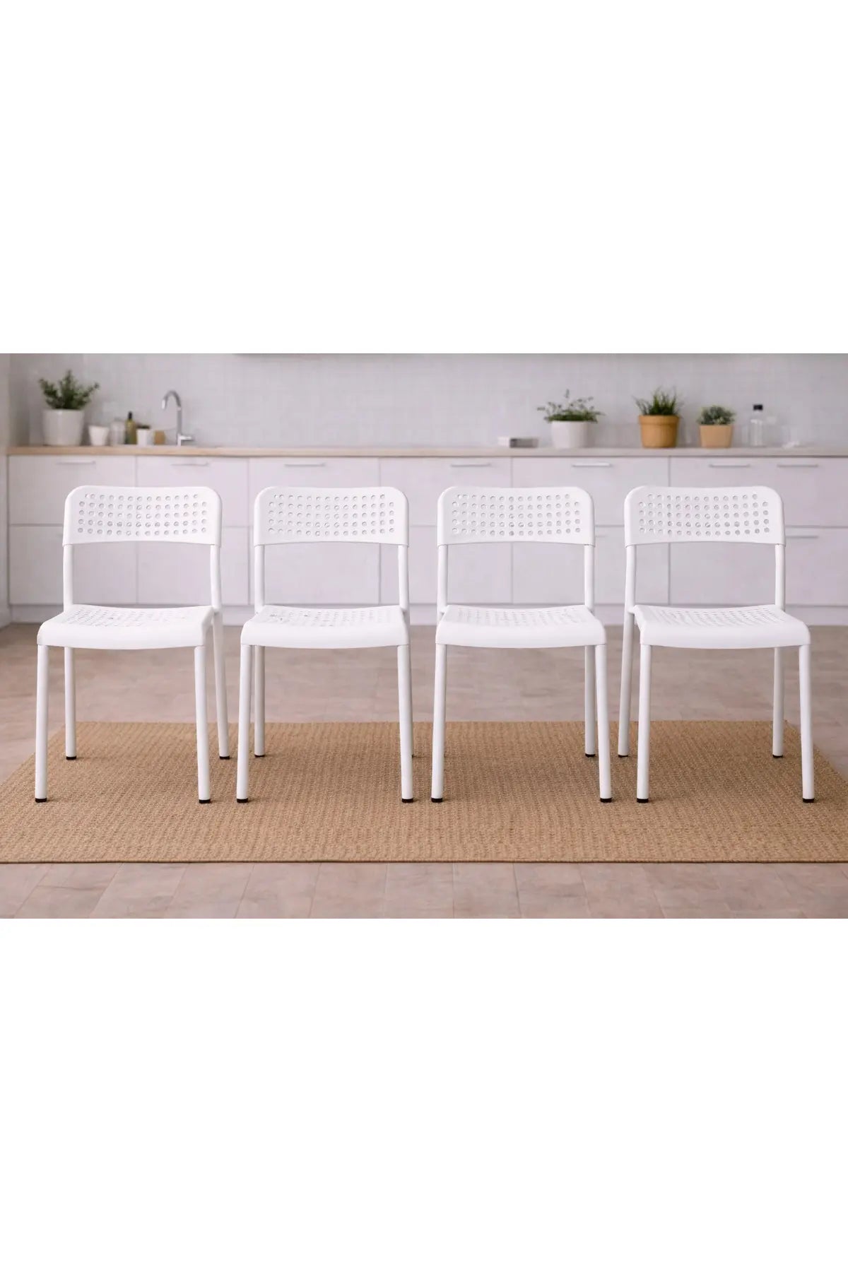 Flinder Flinder 5'li Mutfak Masa Takımı, 4 Sandalye ve 1 Masa, Yemek Odası, Bahçe Takımı, 4 Kişilik, Metal Ayaklı
