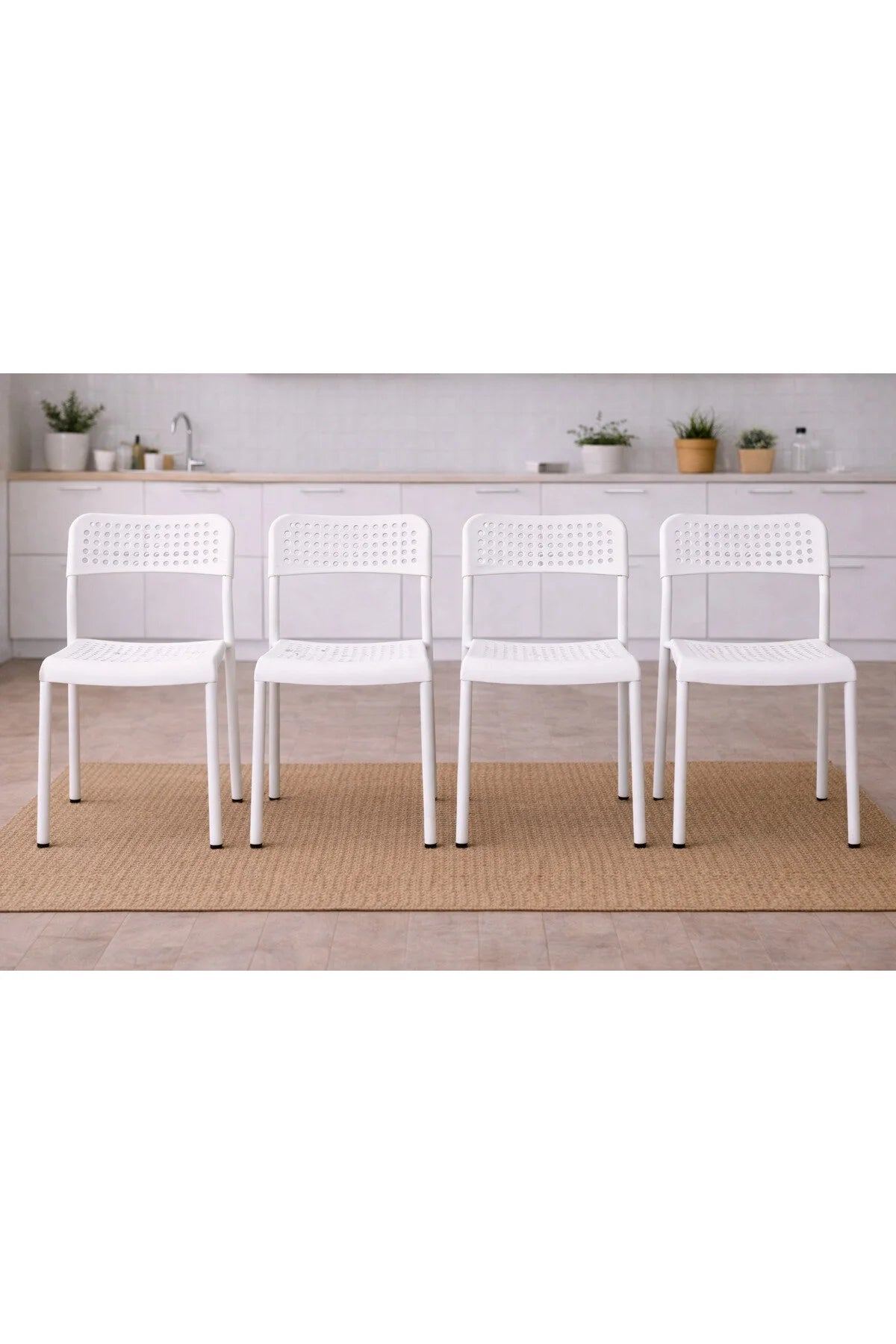 Flinder Flinder 5'li Mutfak Masa Takımı, 4 Sandalye ve 1 Masa, Yemek Odası, Bahçe Takımı, 4 Kişilik, Metal Ayaklı
