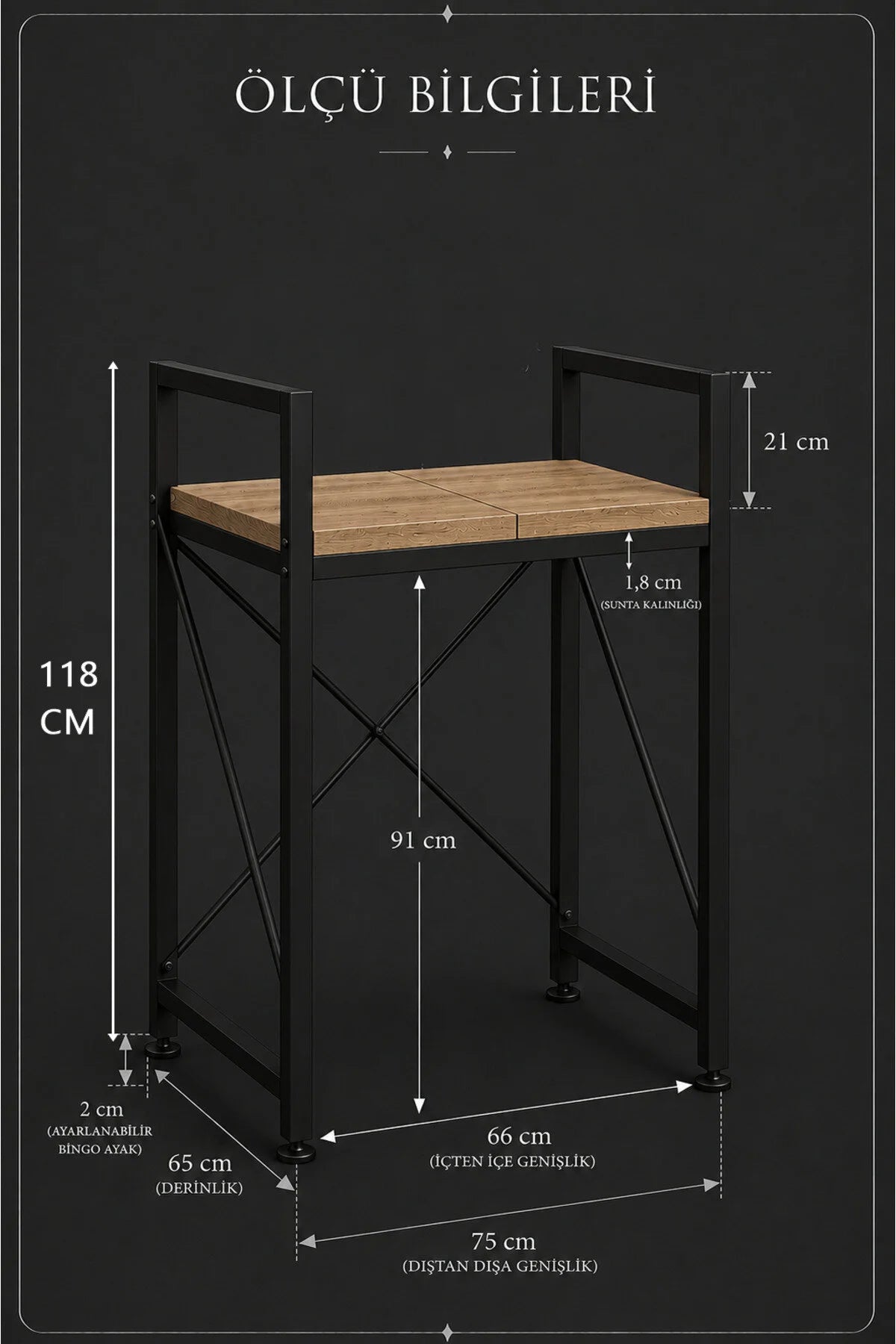 Lifos Çam/Siyah Raflı Çamaşır Makinesi Dolabı Kurutma Makinesi Dolabı Metal Banyo Dolabı