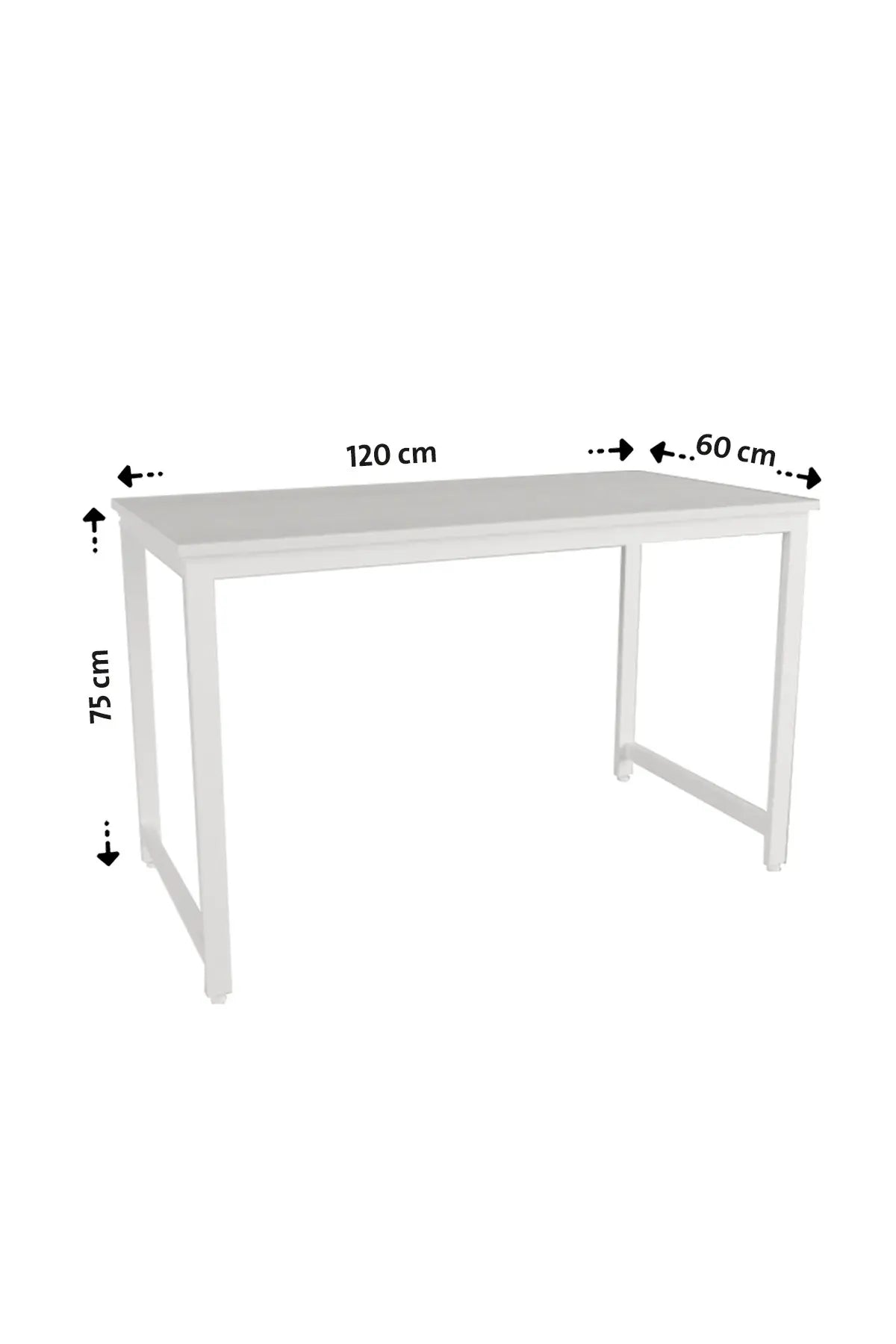 Flinder Merkür/Siyah 60 X 120 Cm Çalışma Masası, Bilgisayar Masası, Yemek Masası, Metal Ayaklı