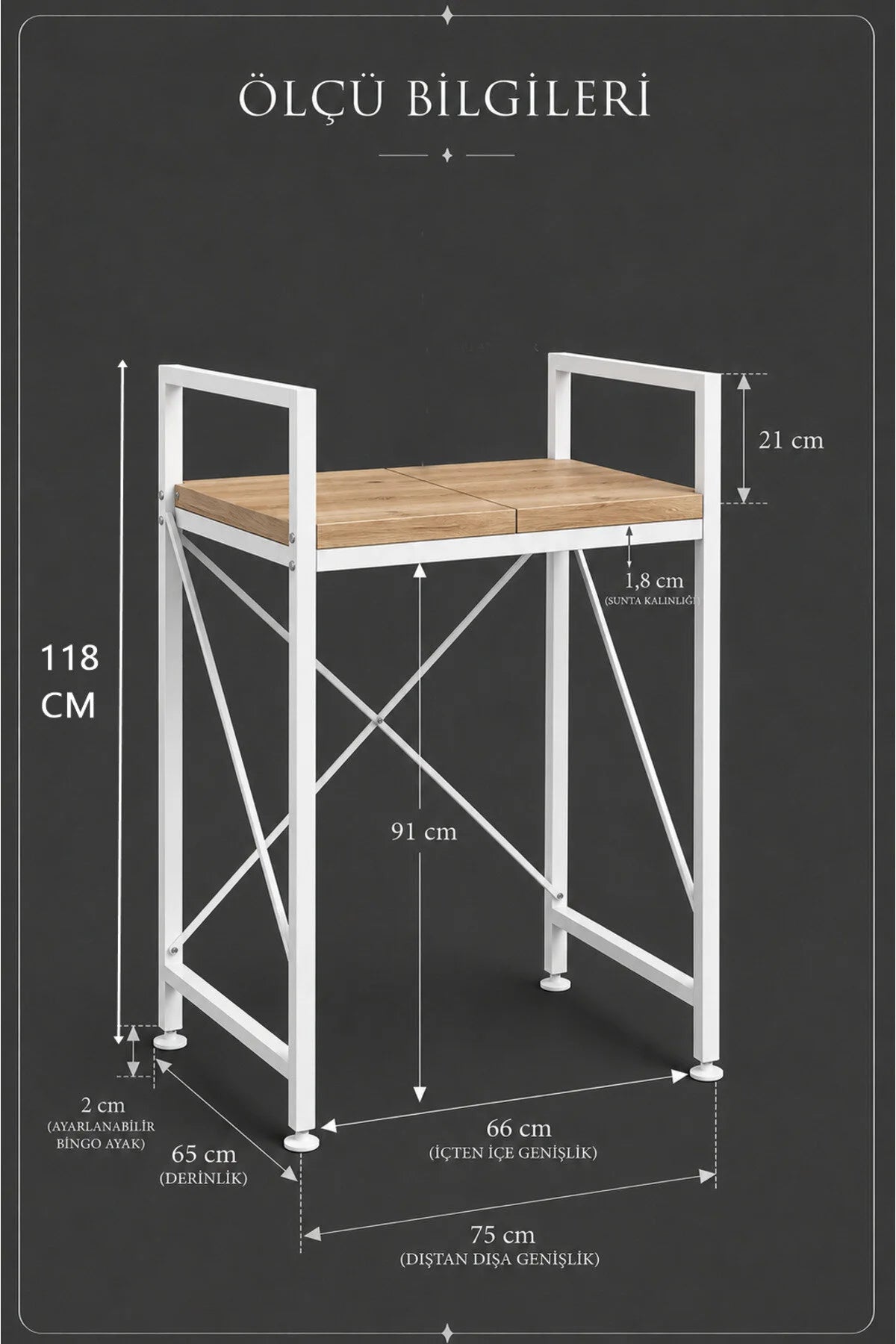 Lifos Çam/Beyaz Raflı Çamaşır Makinesi Dolabı Kurutma Makinesi Dolabı Metal Banyo Dolabı
