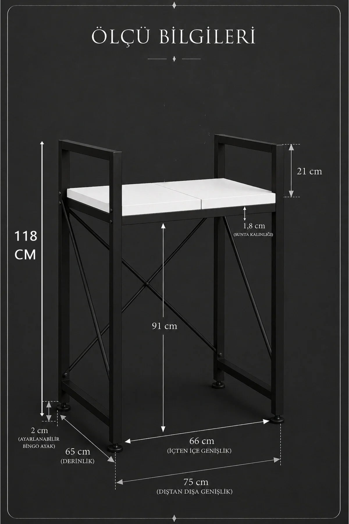 Lifos Beyaz/Siyah Raflı Çamaşır Makinesi Dolabı Kurutma Makinesi Dolabı Metal Banyo Dolabı