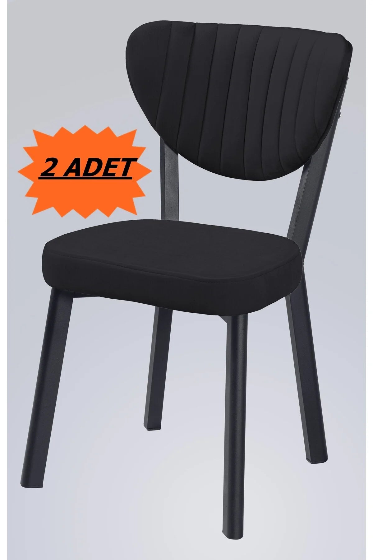 Flinder MD-1001 Siyah Elma 2'li Mutfak Sandalyesi, Yemek Odası, Bahçe, Balkon, Otel, Restoran, Kafe