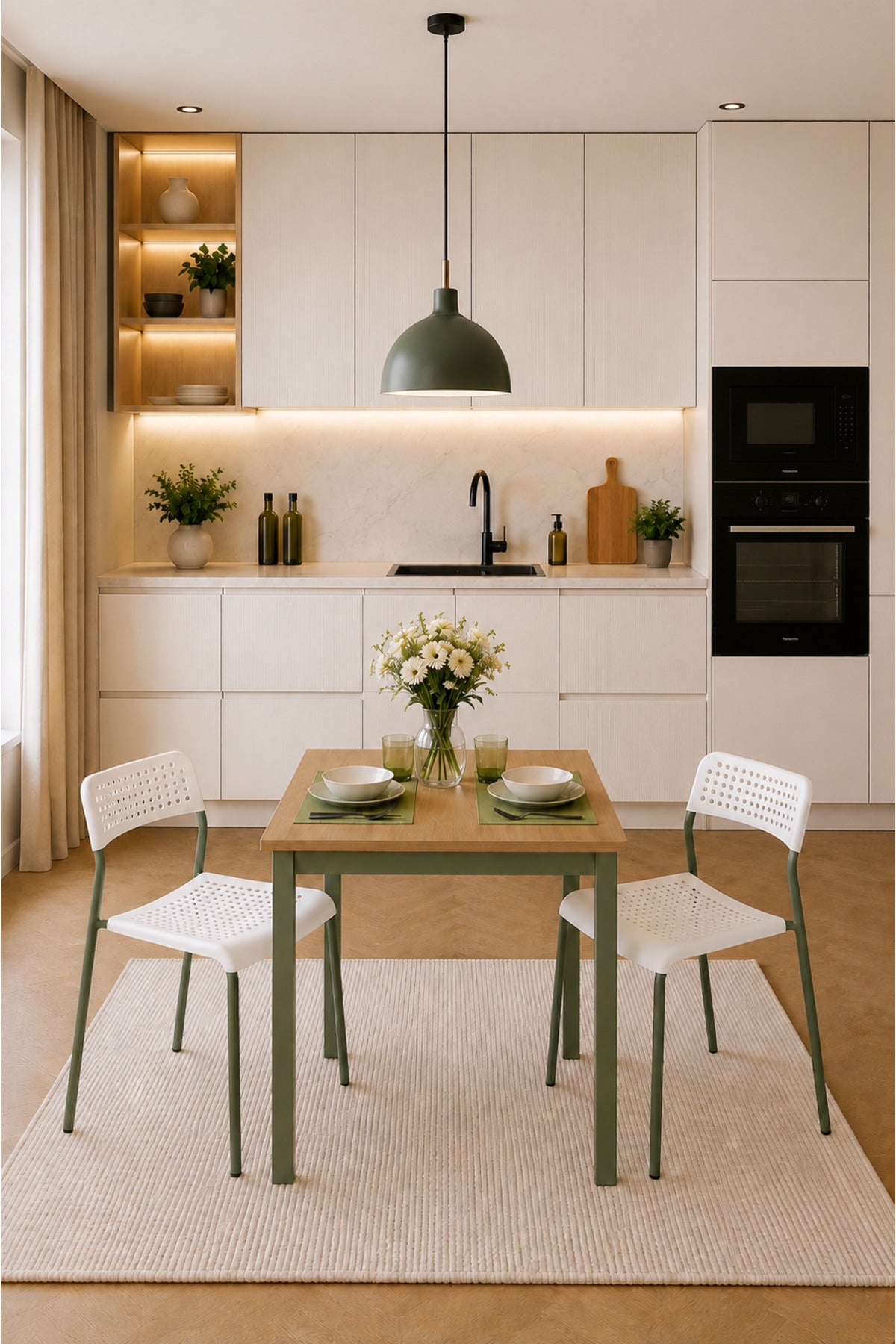 2'li Mutfak Seti Mutfak Masa ve Sandalye Seti Balkon Masası Cafe Seti, 3’lü Bistro Masa & Sandalye Takımı