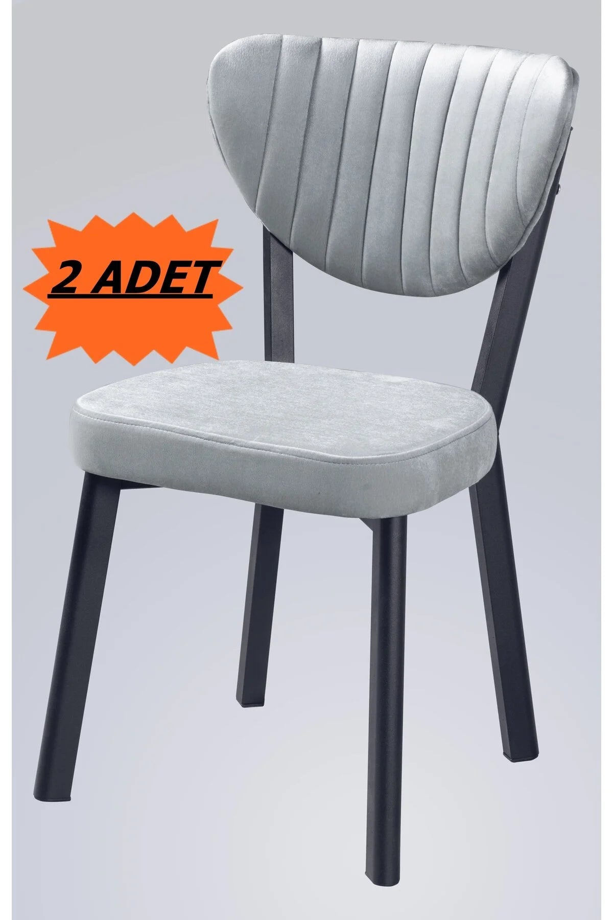 Flinder MD-1001 Gri Elma 2'li Mutfak Sandalyesi, Yemek Odası, Bahçe, Balkon, Otel, Restoran, Kafe