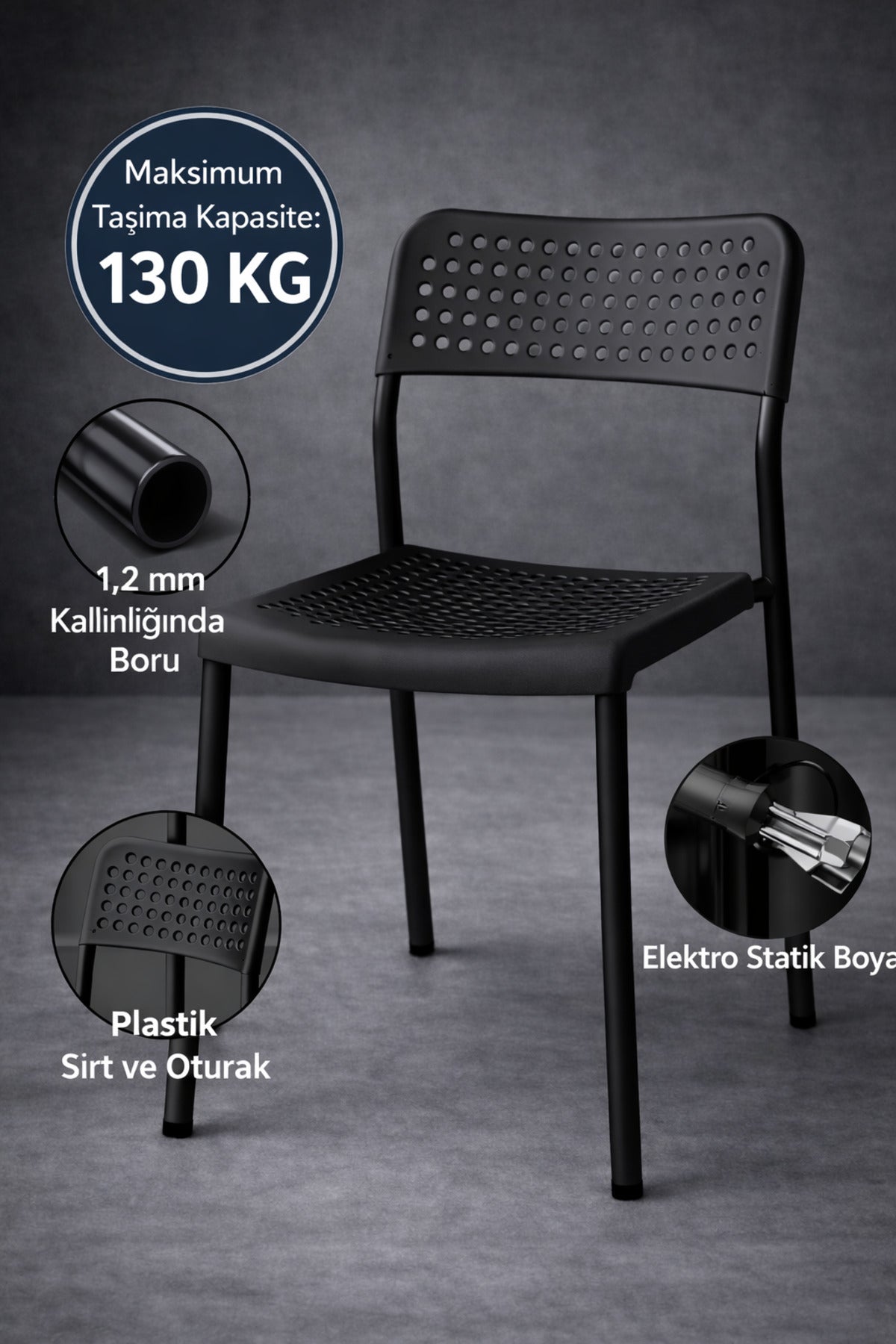 5'li Mutfak Masa Takımı, 4 Sandalye ve 1 Masa, Yemek Odası, Bahçe Takımı, 4 Kişilik, Metal Ayaklı