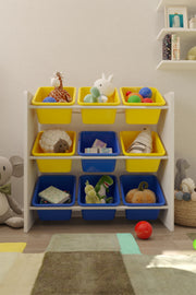 9 Sepetli Çok Amaçlı Oyuncak Dolabı Montessori Dolap