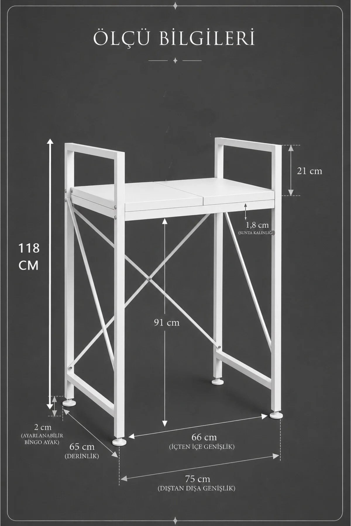 Lifos Beyaz Raflı Çamaşır Makinesi Dolabı Kurutma Makinesi Dolabı Metal Banyo Dolabı