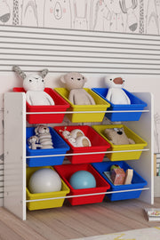 9 Sepetli Çok Amaçlı Oyuncak Dolabı Montessori Dolap