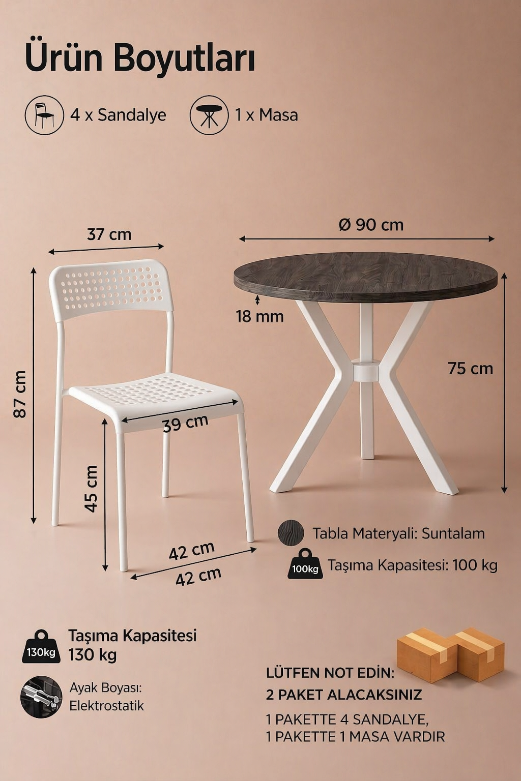 Siyah 4 Kişilik Mutfak Masası Takımı Yuvarlak Masa Yemek Masası Mutfak Masa Sandalye Takımı 4 Sandalye 1 Masa