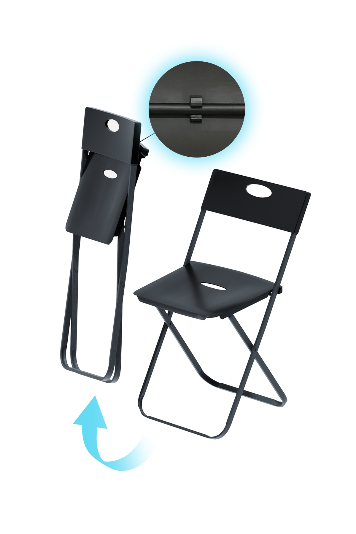 Flinder Katlanır Sandalye | Siyah Bahçe - Balkon Metal & Plastik Katlanabilir Sandalye