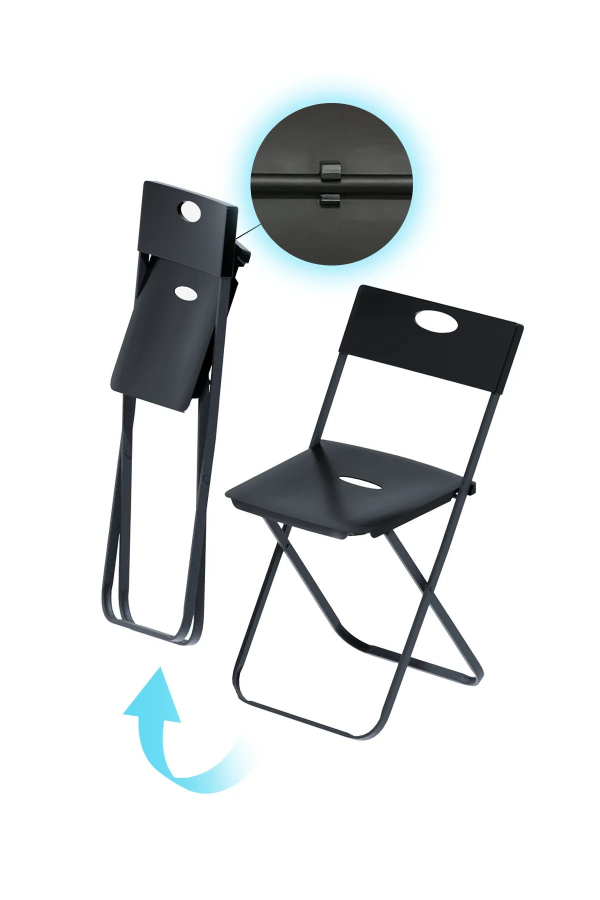 Katlanır Sandalye | Siyah Bahçe - Balkon Metal & Plastik Katlanabilir Sandalye