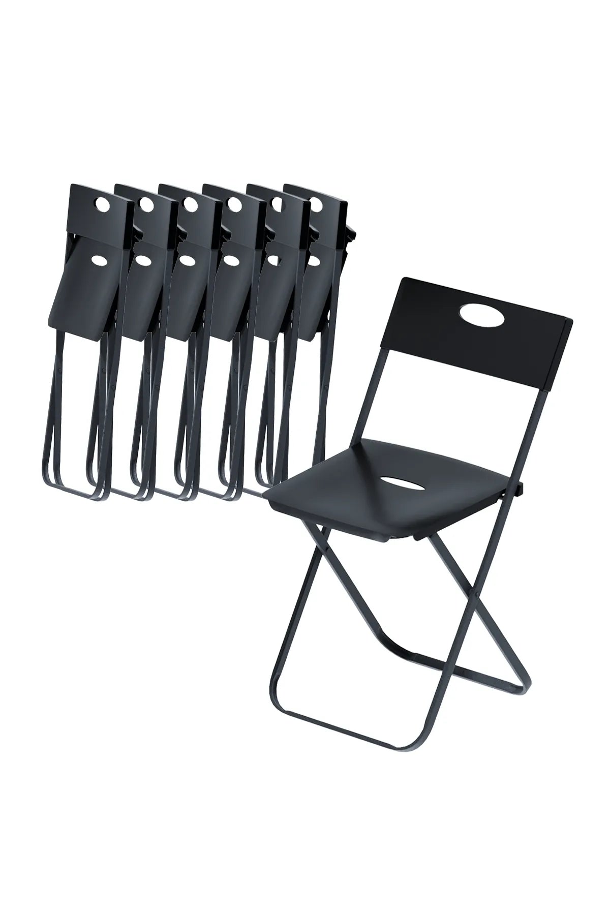 Katlanır Sandalye | Siyah Bahçe - Balkon Metal & Plastik Katlanabilir Sandalye