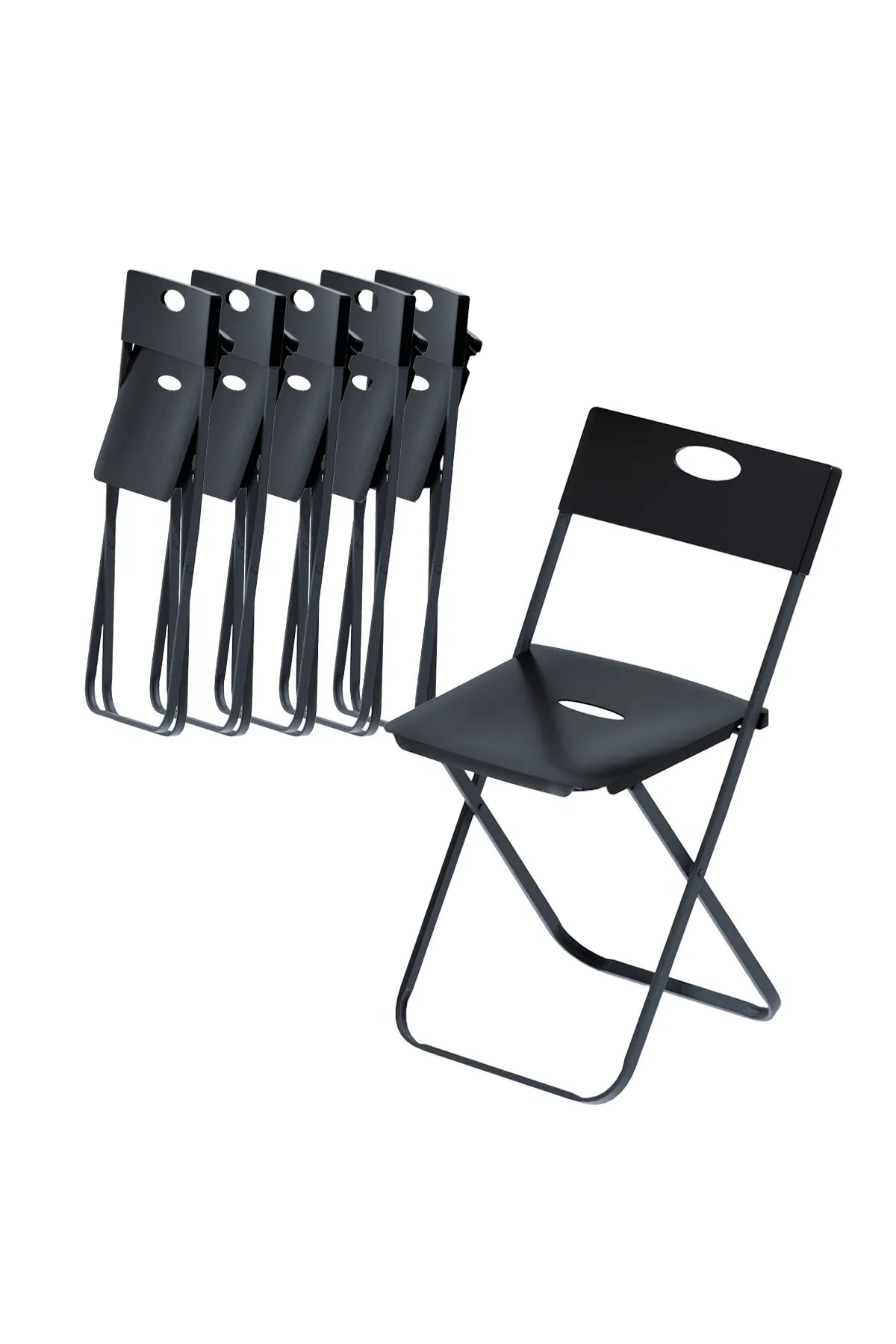 Katlanır Sandalye | Siyah Bahçe - Balkon Metal & Plastik Katlanabilir Sandalye