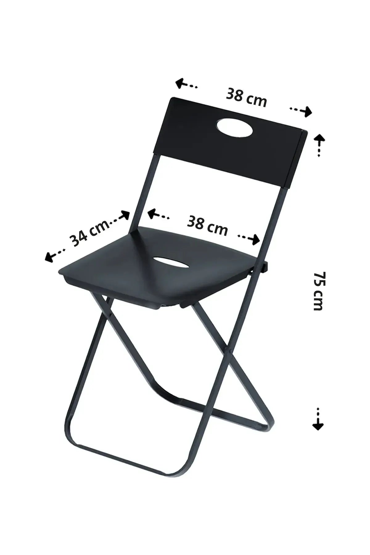Balkon Bahçe 5’li Bistro Set | 1 Masa + 4 Katlanır Sandalye – Beyaz - Siyah