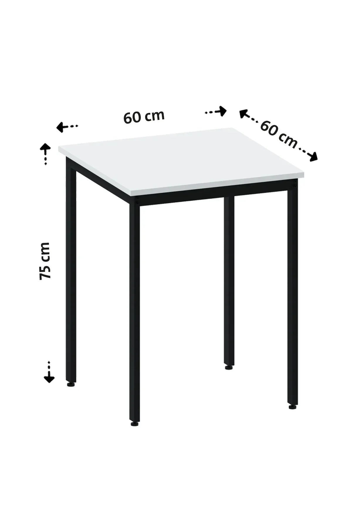Flinder Balkon Bahçe 5’li Bistro Set | 1 Masa + 4 Katlanır Sandalye – Beyaz - Siyah