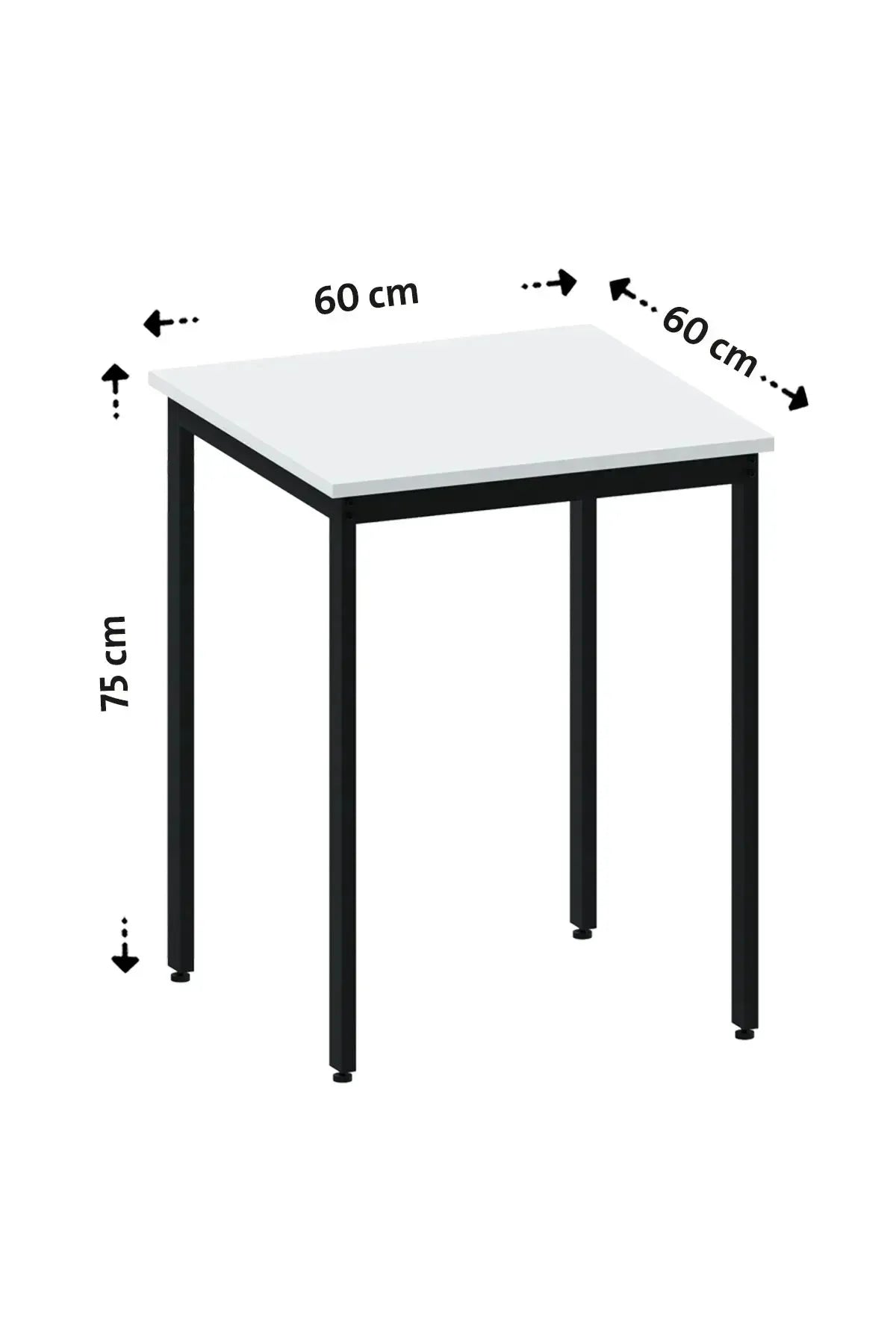Balkon Bahçe 5’li Bistro Set | 1 Masa + 4 Katlanır Sandalye – Beyaz - Siyah