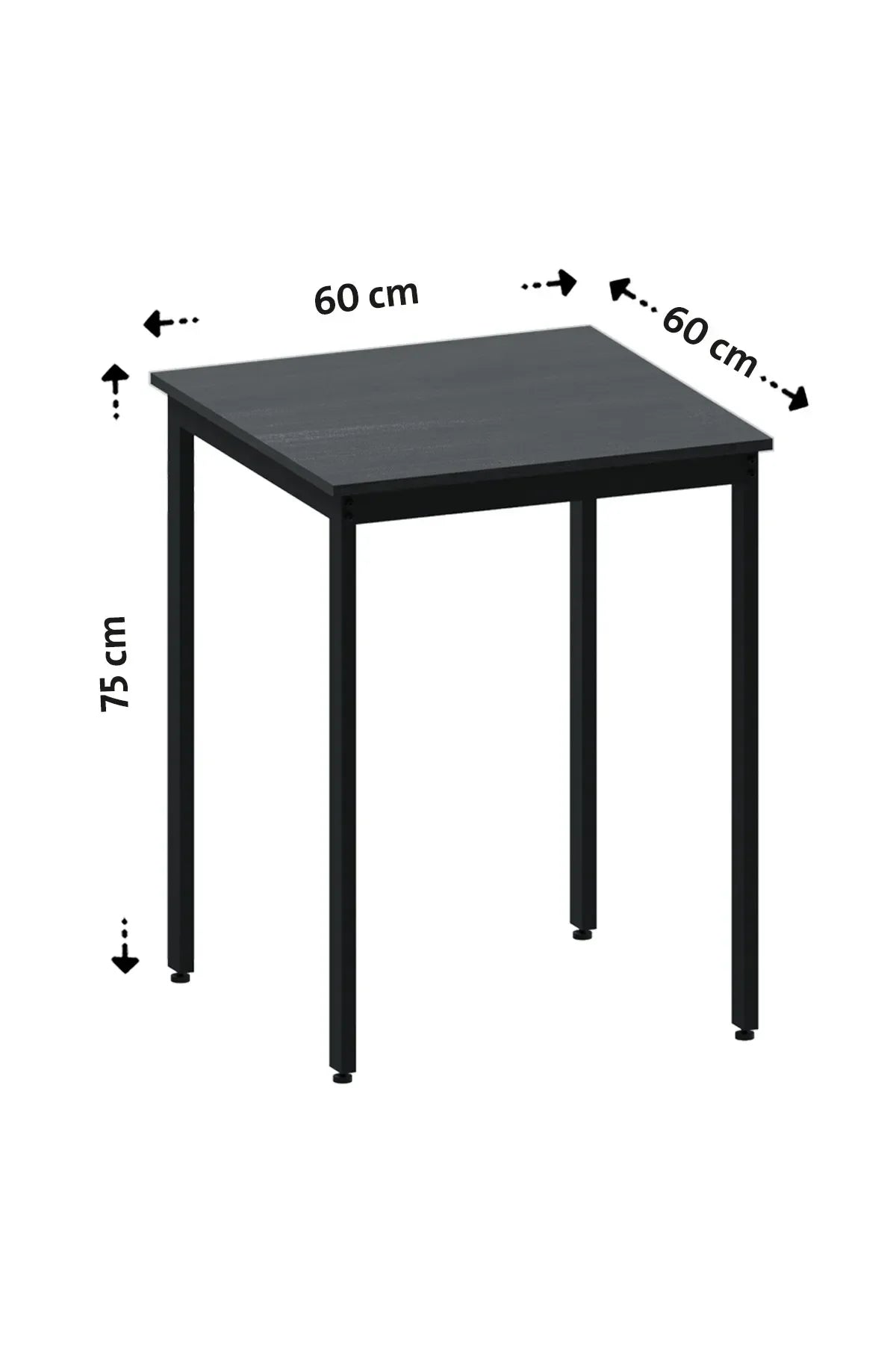 Flinder Balkon Bahçe 5’li Bistro Set | 1 Masa + 4 Katlanır Sandalye – Siyah - Siyah