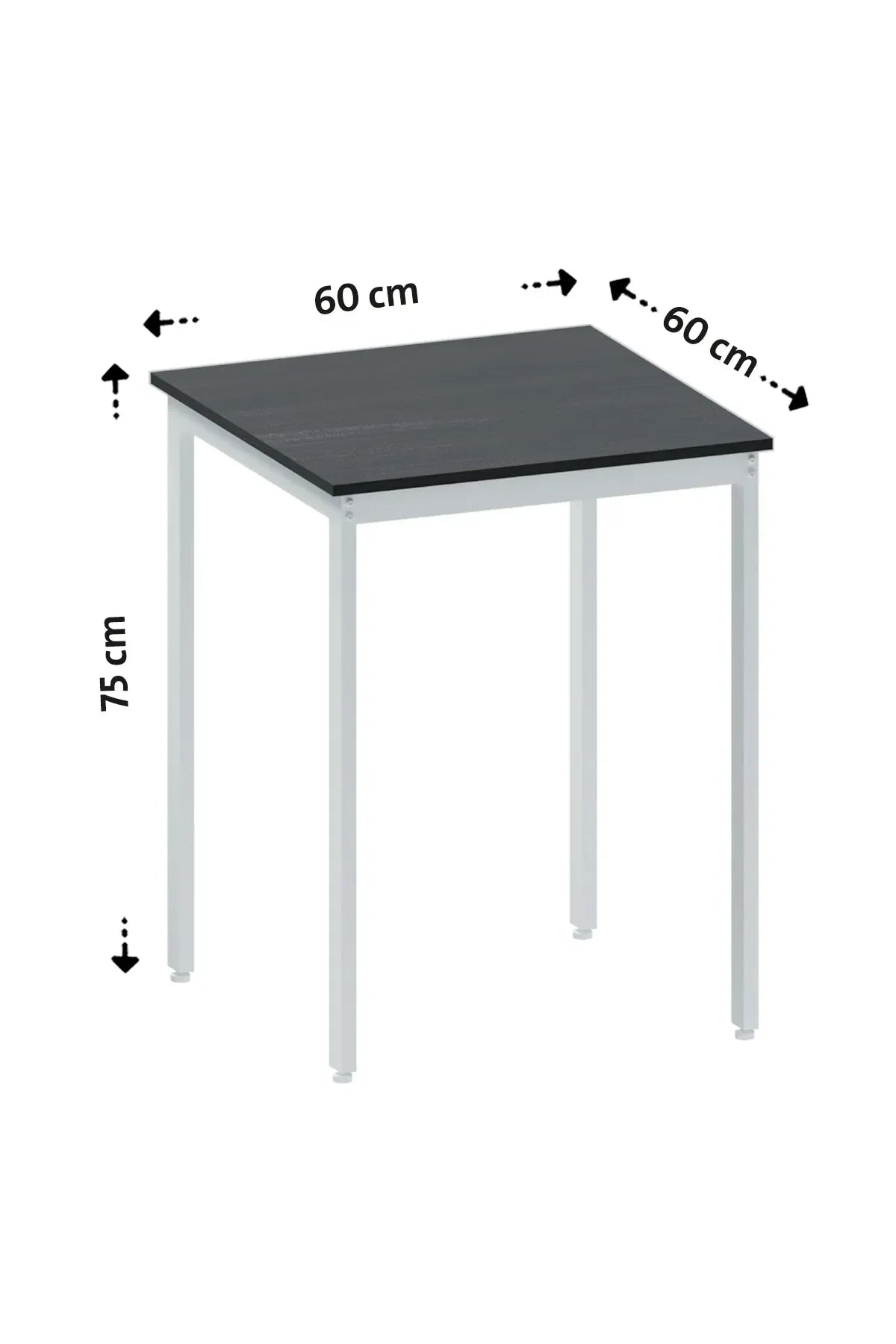Flinder Balkon Bahçe 5’li Bistro Set | 1 Masa + 4 Katlanır Sandalye – Siyah - Beyaz