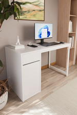 Kesonlu Çalışma Masası 120x60 | Beyaz Kesonlu Bilgisayar Masası & Ofis Masası