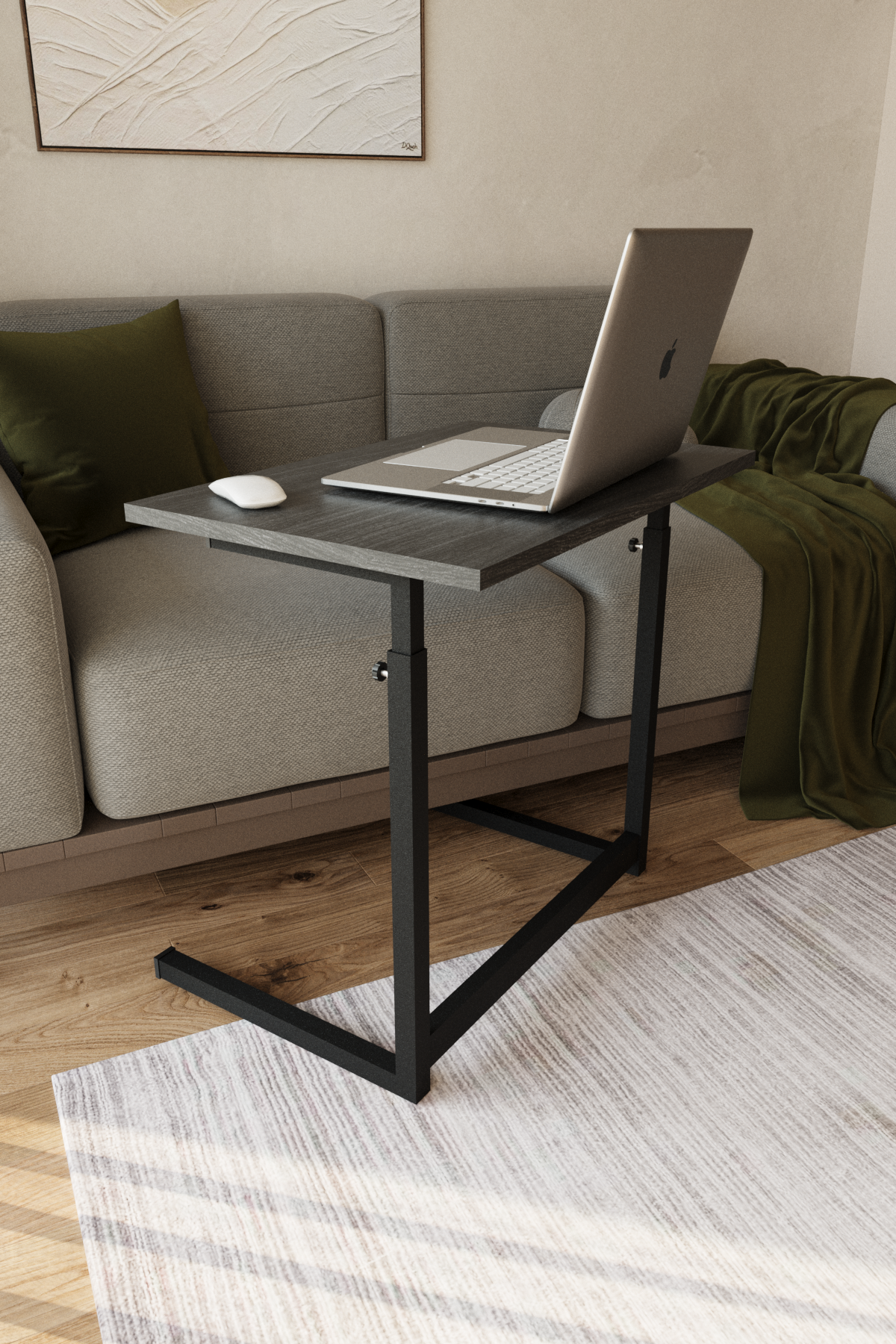 Flinder Ayarlanabilir Laptop Masası 60x40 | Kompakt Çalışma Masası & Sehpa Siyah