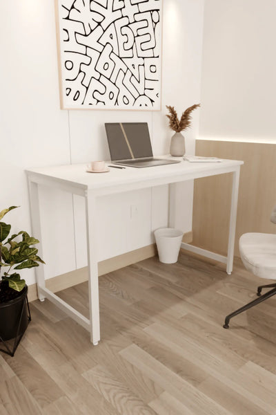 Çalışma Masası Bilgisayar Masası Ofis Masası 60x120 | Beyaz Yüzey – Beyaz Ayak