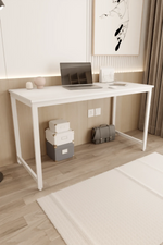 Çalışma Masası Bilgisayar Masası Ofis Masası 60x140 | Beyaz – Beyaz Ayak