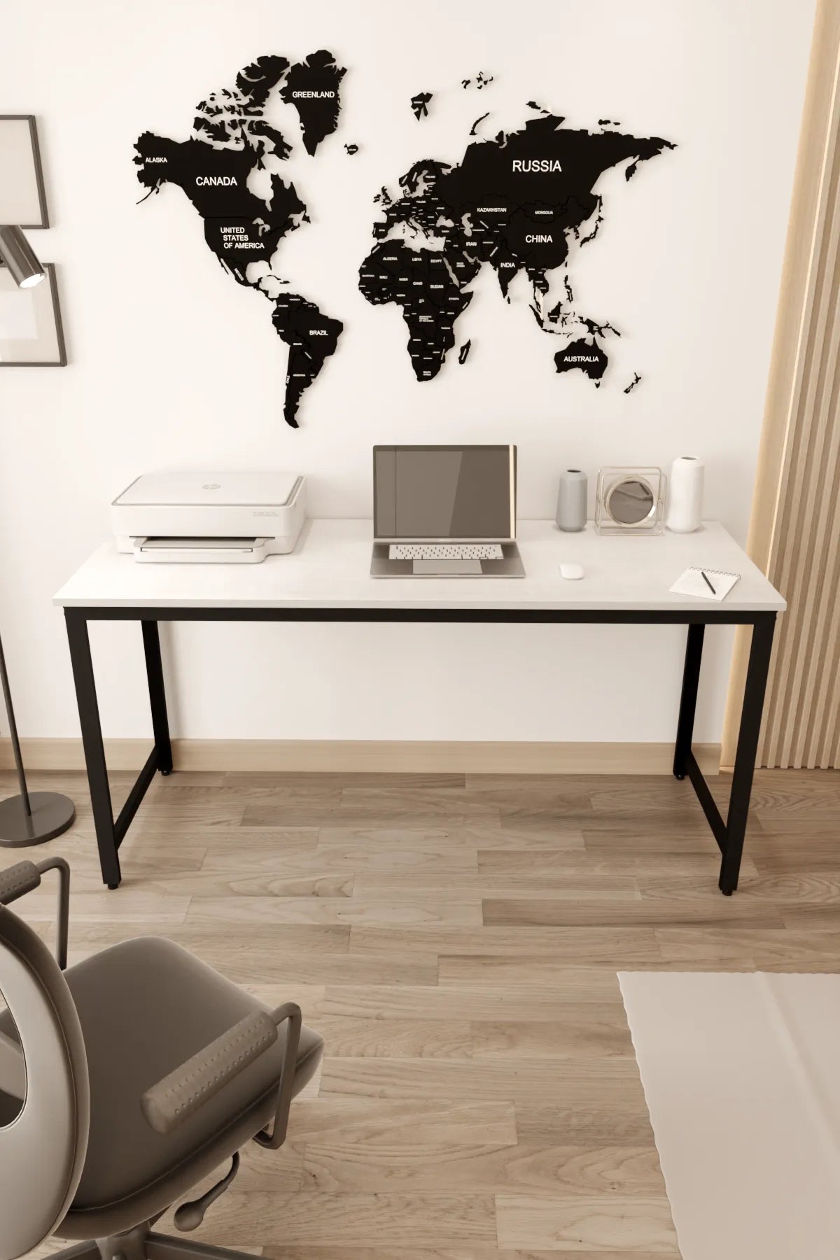 Çalışma Masası Bilgisayar Masası Ofis Masası 60x160 | Beyaz – Siyah Ayak