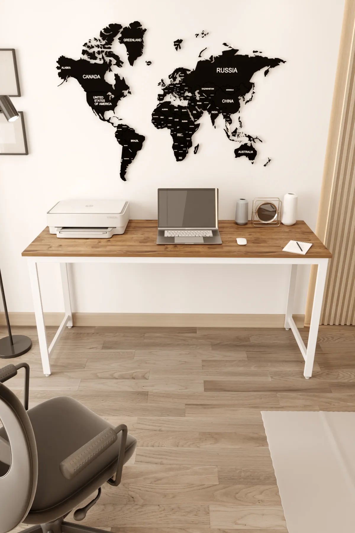Çalışma Masası Bilgisayar Masası Ofis Masası 60x160 | Atlantik Çam – Beyaz Ayak