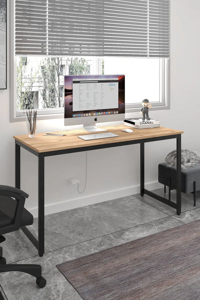Çalışma Masası Bilgisayar Masası Ofis Masası 60x140 | Çam – Siyah Ayak