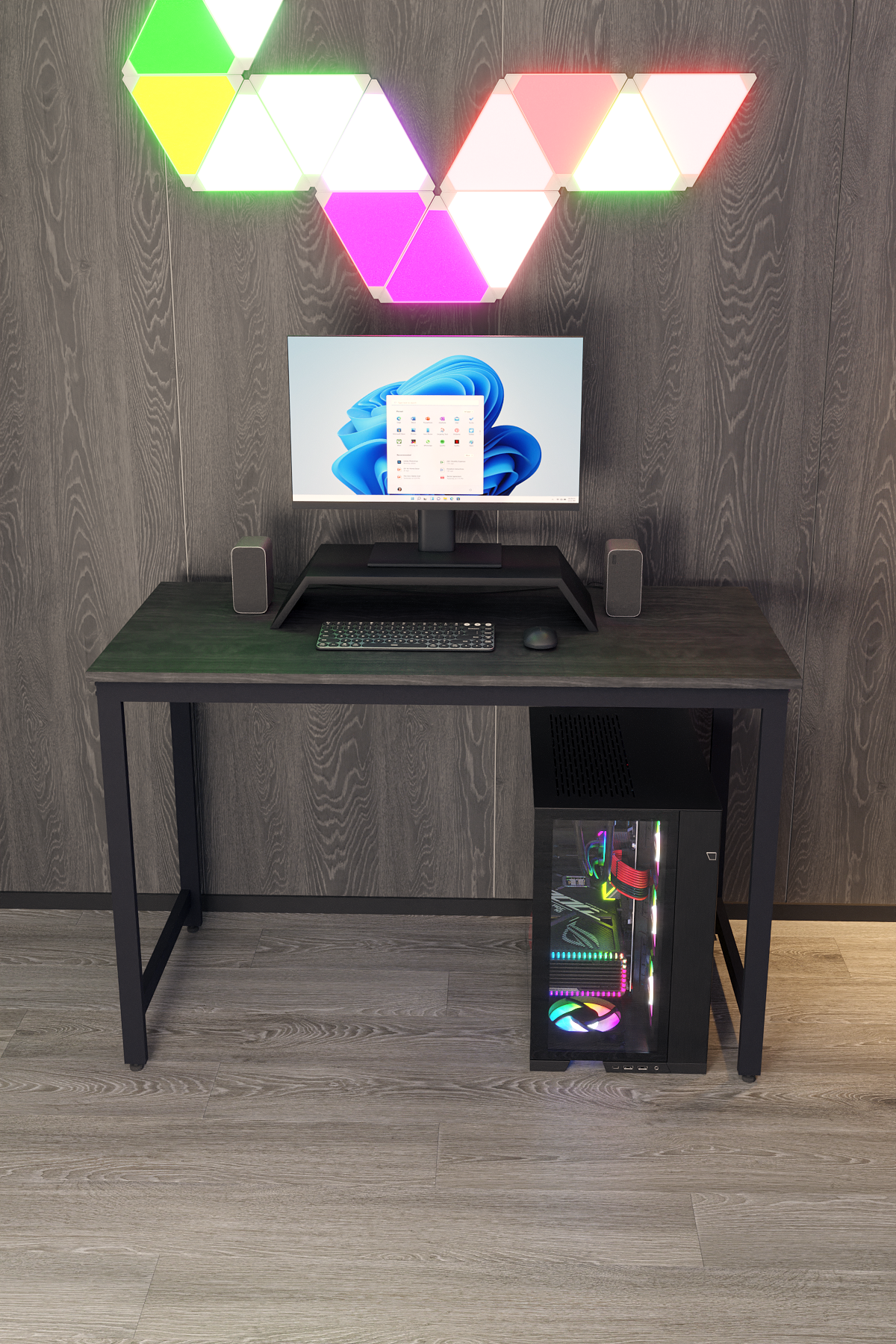 Flinder Oyuncu Masası Bilgisayar Masası Gaming Masa 60x120 | Siyah Gamer Masası