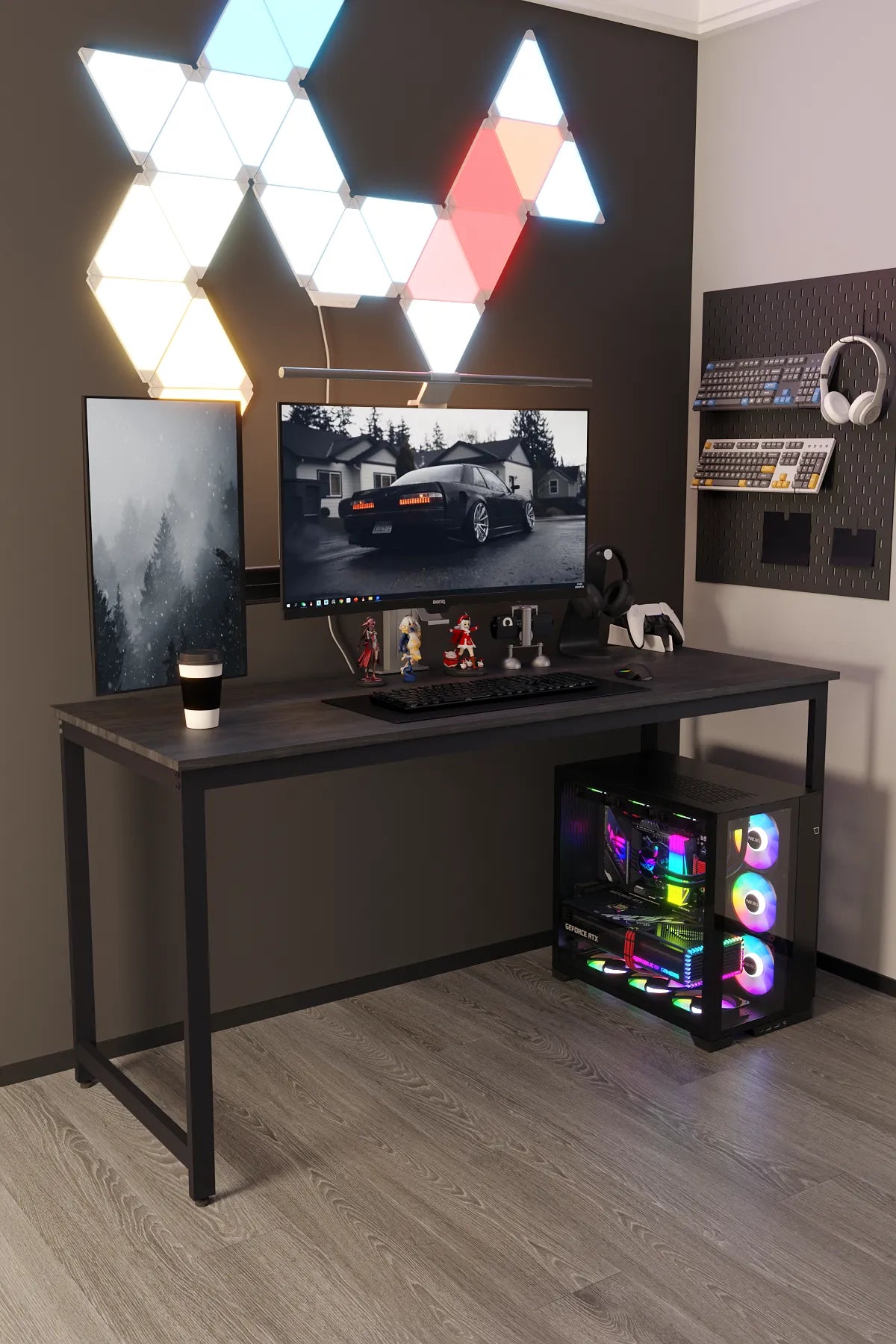 Oyuncu Masası Bilgisayar Masası Gaming Masa 60x160 | Siyah Gamer Masası