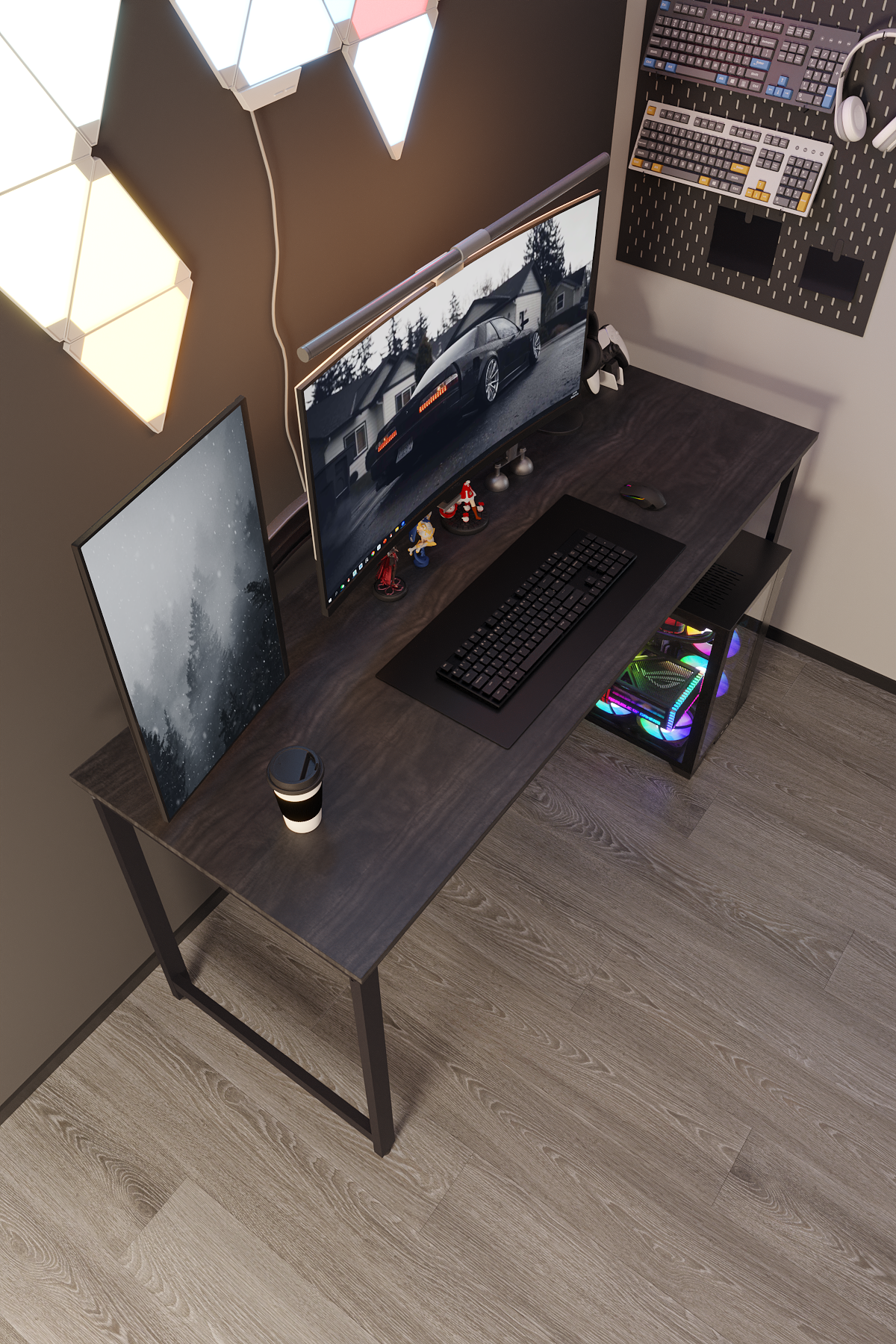 Flinder Oyuncu Masası Bilgisayar Masası Gaming Masa 60x160 | Siyah Gamer Masası