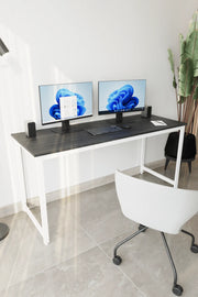 Çalışma Masası Bilgisayar Masası Ofis Masası 60x160 | Siyah – Beyaz Ayak