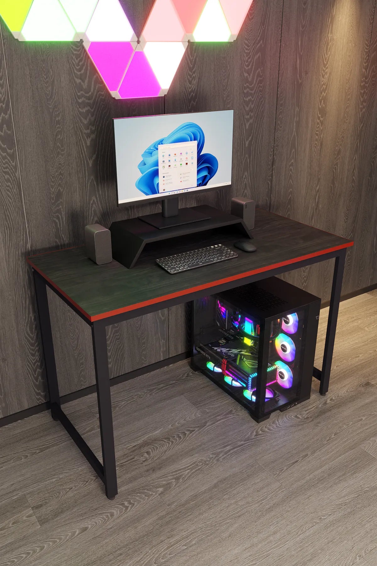 Oyuncu Masası Bilgisayar Masası Gaming Masa 60x120 | Siyah Kırmızı Gamer Masası