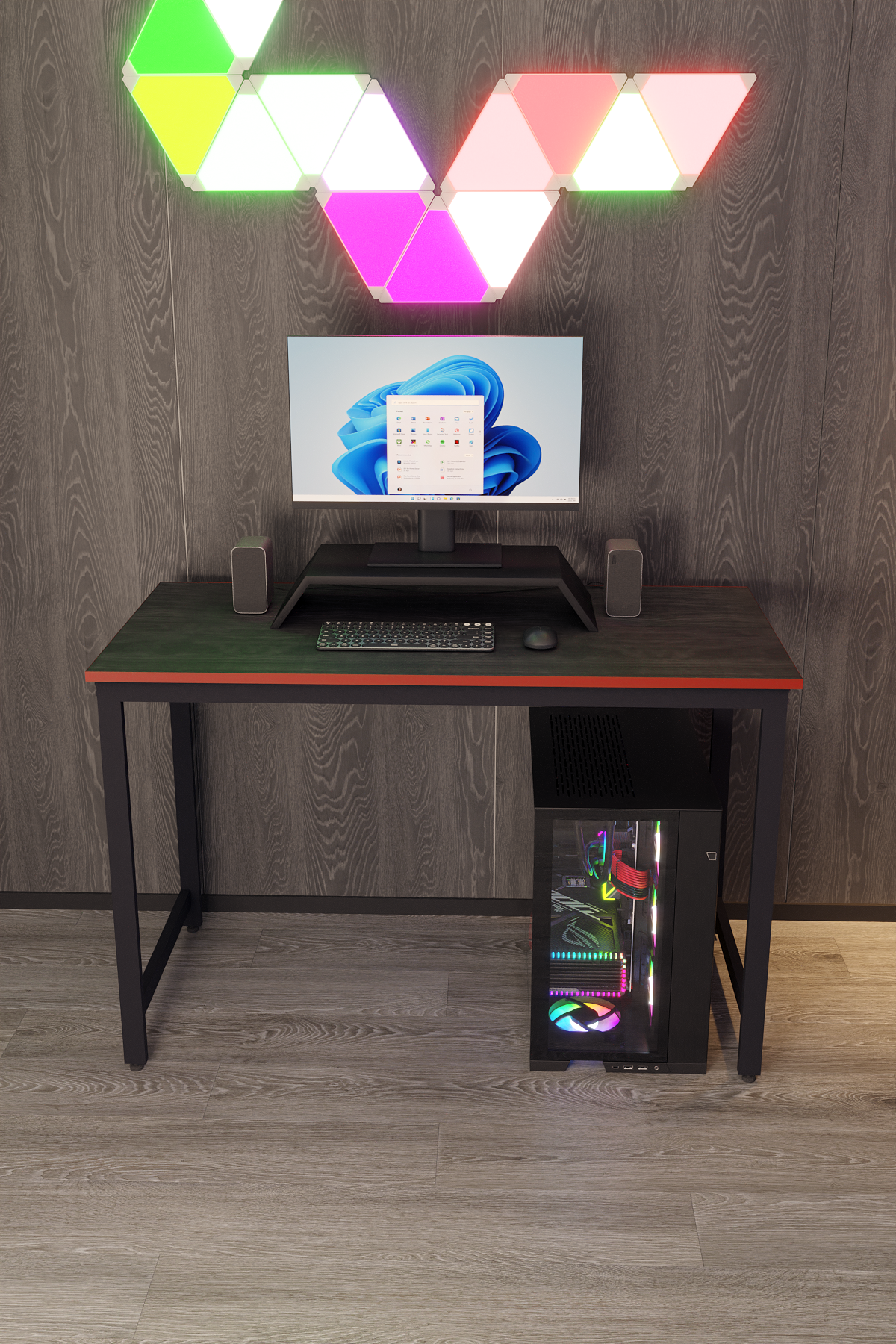 Flinder Oyuncu Masası Bilgisayar Masası Gaming Masa 60x120 | Siyah Kırmızı Gamer Masası