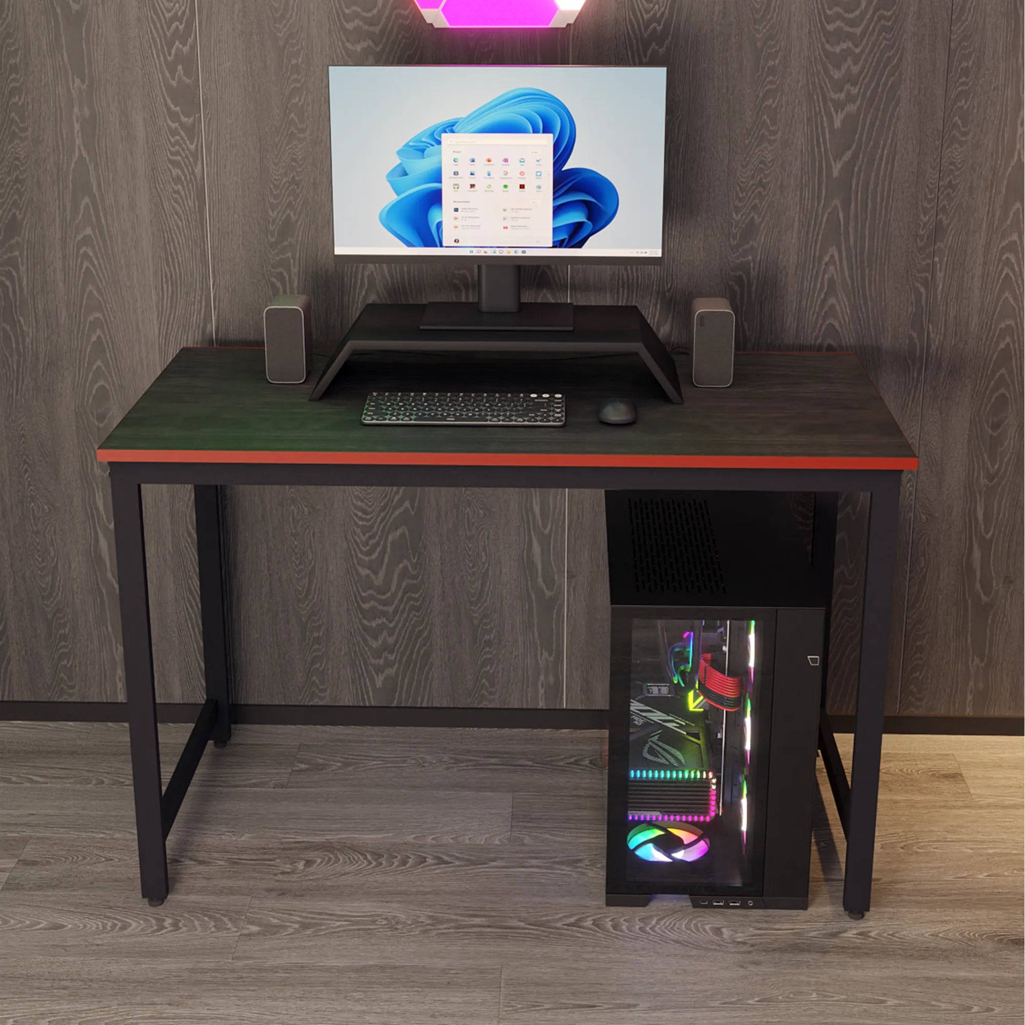 Oyuncu Masası Bilgisayar Masası Gaming Masa 60x120 | Siyah Kırmızı Gamer Masası