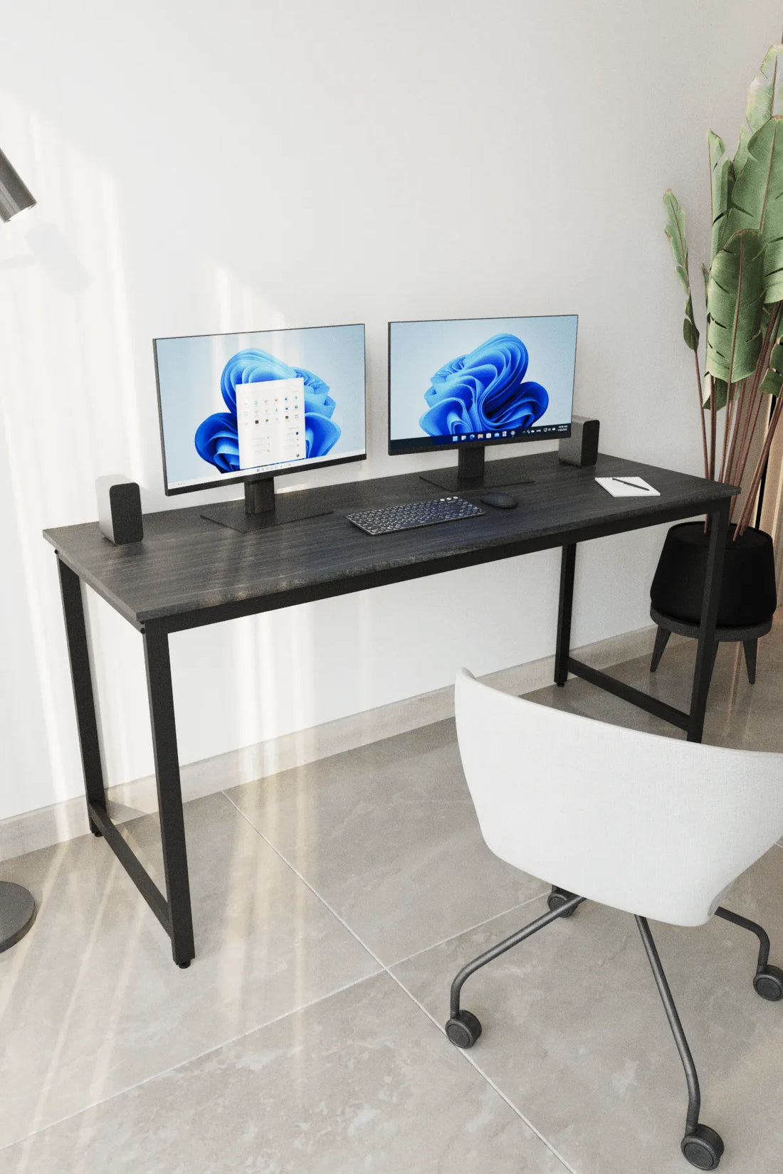 Çalışma Masası Bilgisayar Masası Ofis Masası 60x160 | Siyah – Siyah Ayak