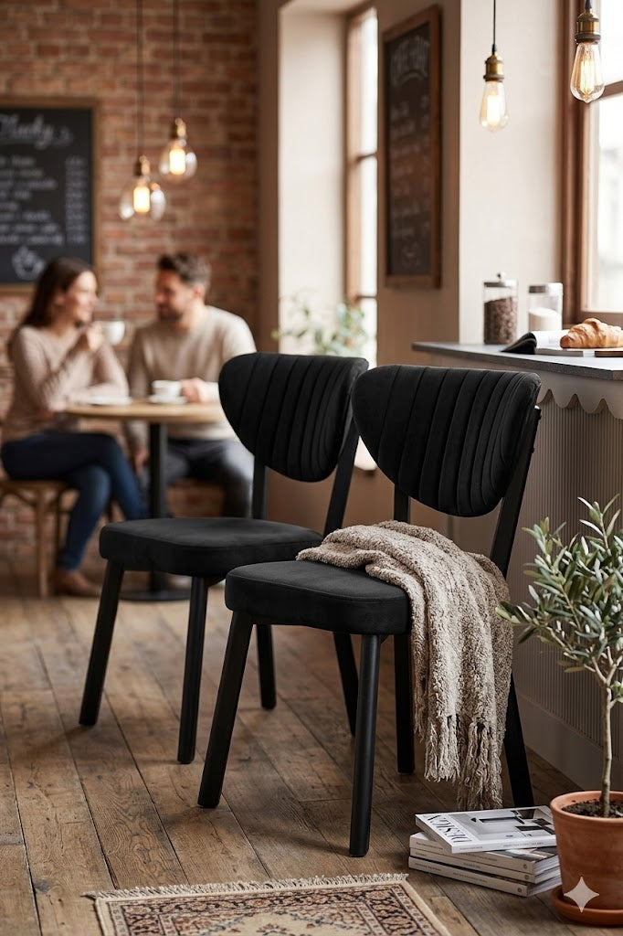 Flinder MD-1001 Siyah Elma 2'li Mutfak Sandalyesi, Yemek Odası, Bahçe, Balkon, Otel, Restoran, Kafe