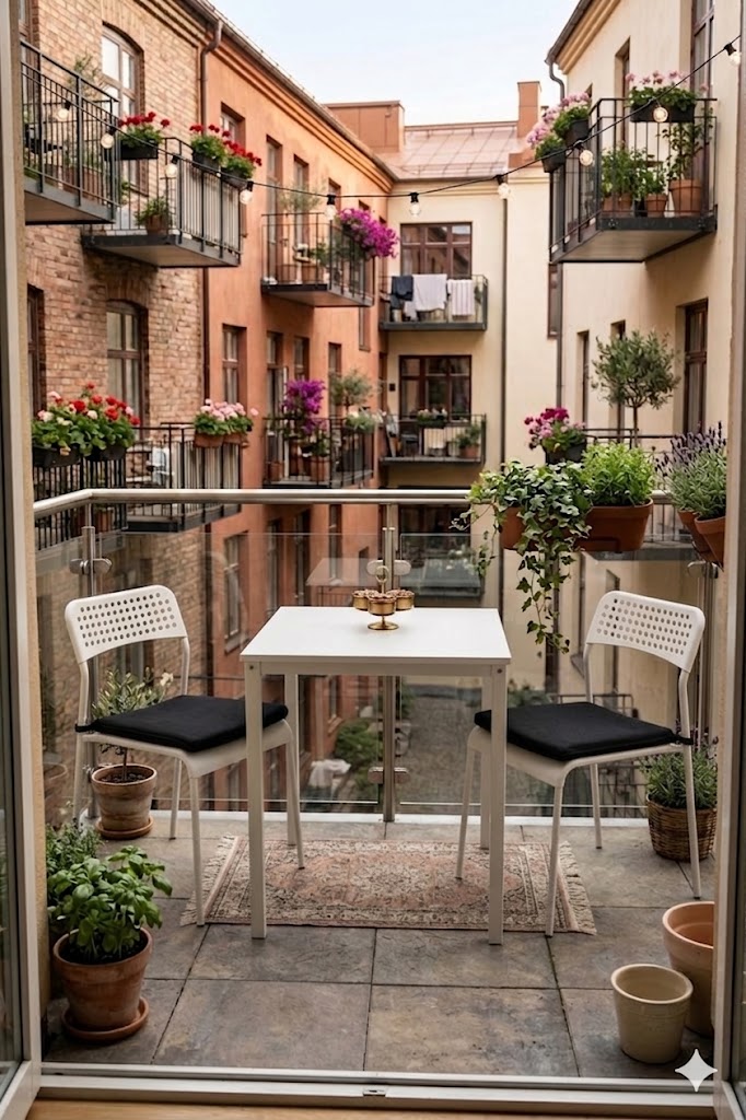 Flinder Minderli Bahçe Takımı - 3'lü Balkon Masa Sandalye - Bahçe Mobilyası - Yemek Masası