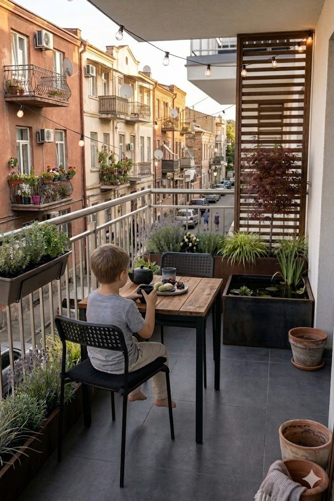 Flinder Minderli Bahçe Takımı - 3'lü Balkon Masa Sandalye - Bahçe Mobilyası - Yemek Masası